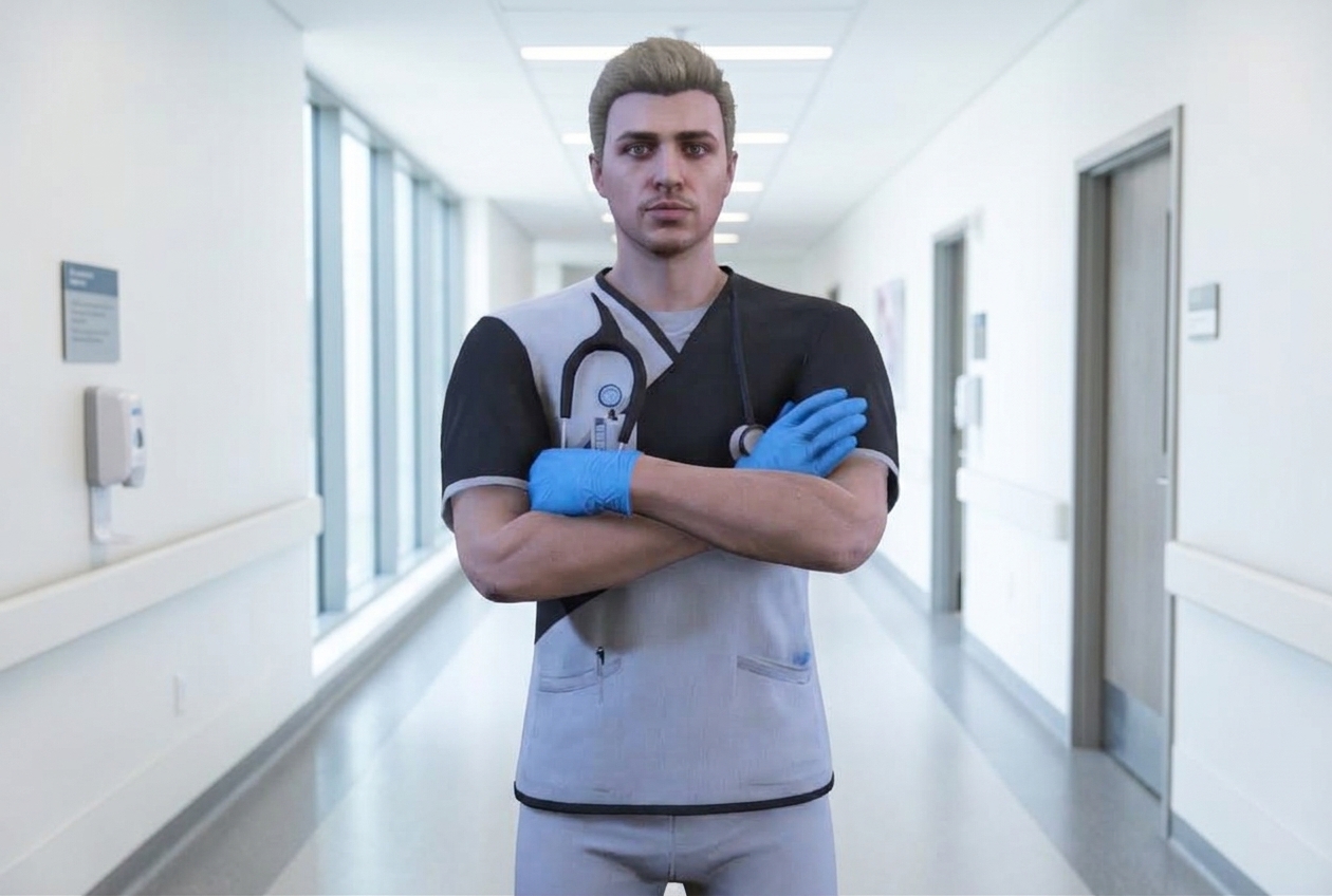 Clinical Uniform worn by Medical Service personnel
